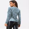 Allegra K Casual Velvet Top for Women's Soft Vintage Crew Neck Long Sleeve Christmas T-Shirt Medium Light Blue view 3