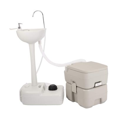 Vasitelan Portable Camping Sink w/Towel Holder and 20L Recovery Tank, Hand Wash Basin Stand w/Rolling Wheels - for Outdoor Events, Gatherings, Worksite & Camping