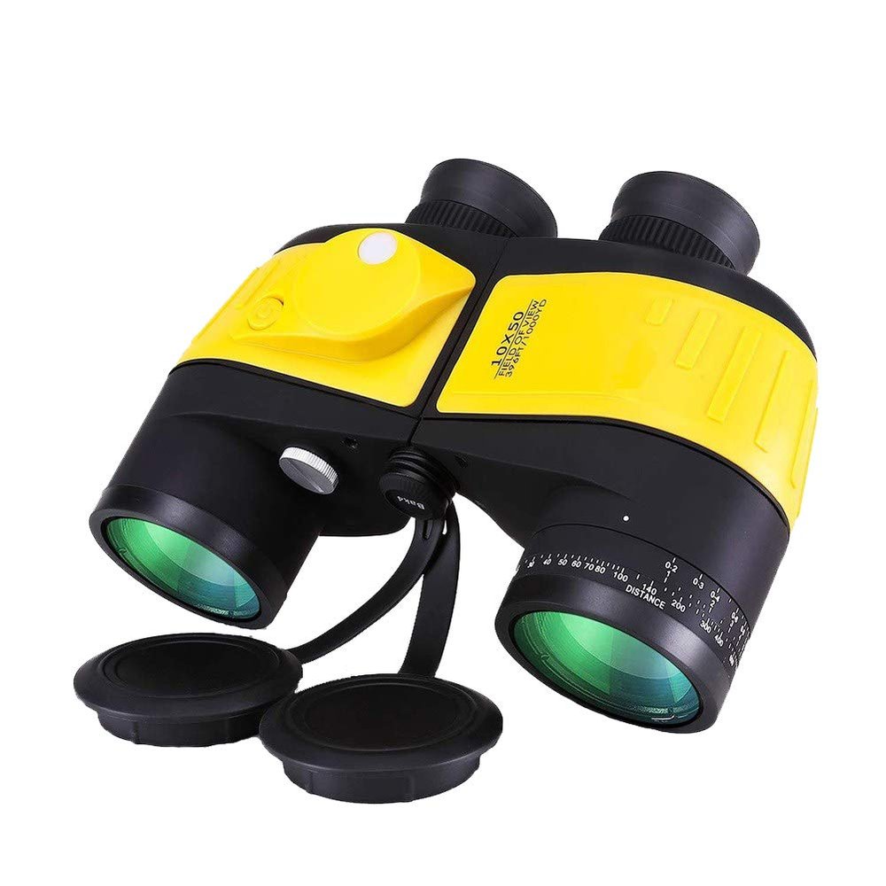 Portable Monocular 10 x 50 Binoculars for Adults, Powerful Binoculars for Bird Watching, with Internal Rangefinder & Compass for Distance and Size Calculation for Travel Sightseeing