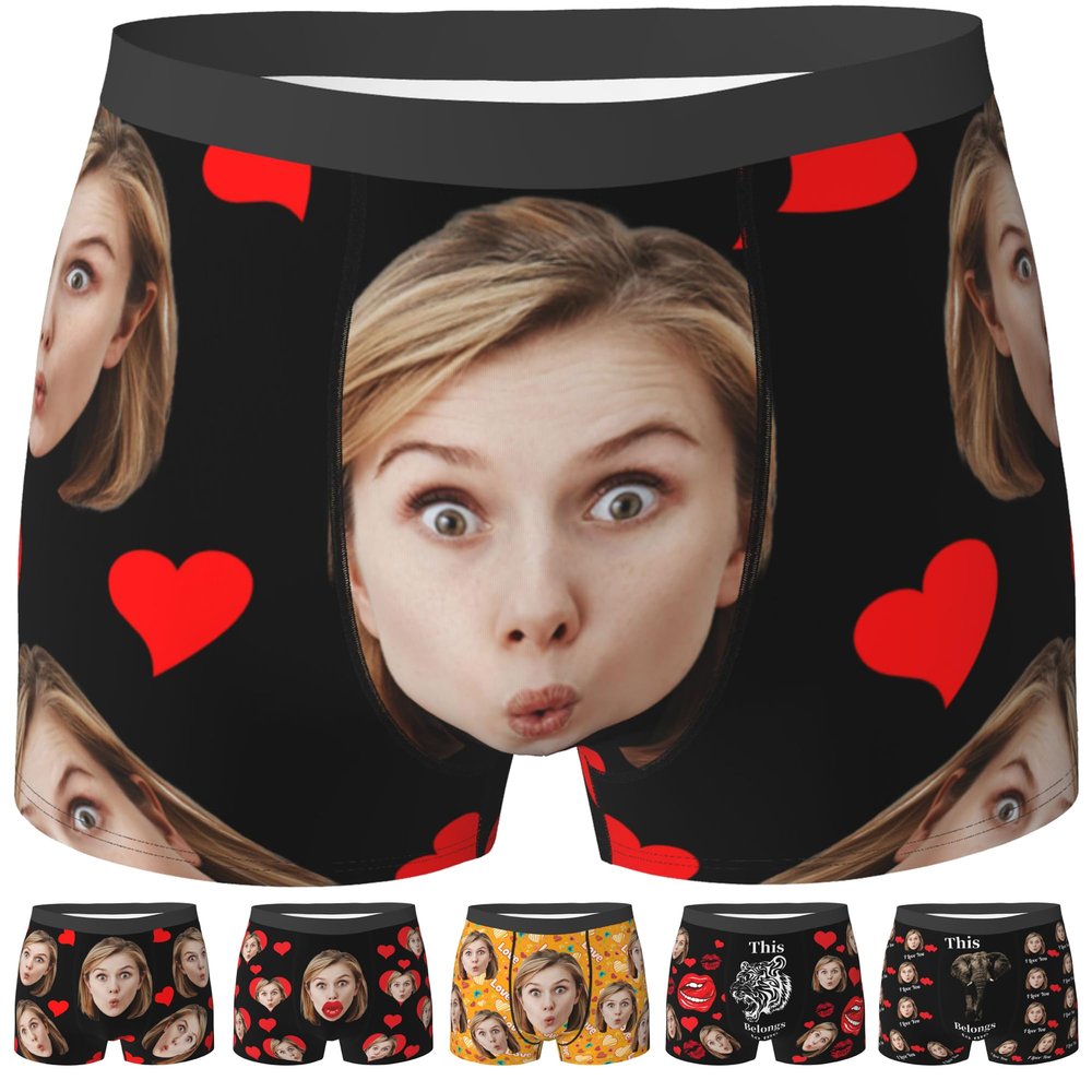Custom Boxers with Face on Them Custom Underwear for Boyfriend Christmas Birthday Gift Ideas Personalized Boxers for Men Funny Boxers S-0.0007