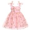 ABEHIK Baby Girls 1st Birthday Outfit Toddler Kids Bowknot Sequin Spaghetti Straps Tulle Tutu Princess Dress Floral Cake Smash Photoshoot Wedding Guest Party Dress Pink 2-3Y view 1