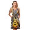 ALAZA 3D Guitar Music Yellow Women Summer Dresses Casual Sleeveless Sundress with Pockets Tank Dress L view 3
