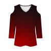 3/4 Length Sleeve Womens Tops Sexy Off The Shoulder Tops for Women Summer V Neck T-Shirt Solid Color/Graphic Tees 2025 Casual Clothes Business Dressy Top Trendy Going Out Shirts Boho Fashion Cute view 3