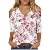 3/4 Length Sleeve Womens Tops Sexy Off The Shoulder Tops for Women Summer V Neck T-Shirt Solid Color/Graphic Tees 2025 Casual Clothes Business Dressy Top Trendy Going Out Shirts Boho Fashion Cute view 1