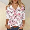 3/4 Length Sleeve Womens Tops Sexy Off The Shoulder Tops for Women Summer V Neck T-Shirt Solid Color/Graphic Tees 2025 Casual Clothes Business Dressy Top Trendy Going Out Shirts Boho Fashion Cute view 2