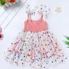 ABEHIK Toddler Girls Dresses Birthday Party Dress Baby Kids Bowknot Polka Dot Sequin Spaghetti Straps Tulle Tutu Princess Dress Pageant Holiday Cake Smash Photoshoot Dress Pink White 5-6Y view 4