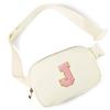 Gitus Personalized Gifts Birthday Gifts for Girls Fanny Pack Cross Body Bags with Initial Letter Preppy Stuff Gifts for Her Girlfriend Wife Sister Friends Mom (Ivory-J) view 1