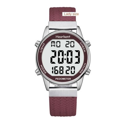 Ladies Pedometer Watch for Walking-Step Tracker Watch with Calories Counter-Non Bluetooth Pedometer Watches-LCD Large Numbers-30M Waterproof Watch-Wrist Watch Step Counter for Women(Red)