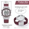 Ladies Pedometer Watch for Walking-Step Tracker Watch with Calories Counter-Non Bluetooth Pedometer Watches-LCD Large Numbers-30M Waterproof Watch-Wrist Watch Step Counter for Women(Red) view 2