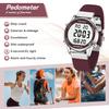 Ladies Pedometer Watch for Walking-Step Tracker Watch with Calories Counter-Non Bluetooth Pedometer Watches-LCD Large Numbers-30M Waterproof Watch-Wrist Watch Step Counter for Women(Red) view 3