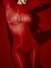 Alvivi Women's Oil Shiny Sheer Bodystockings Gloved Sleeve Back Zipper Jumpsuit Lingerie Nightwear Red One Size view 4