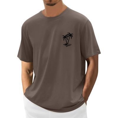 RTRDE Muscle T-Shirt Short Sleeve Bodybuilding Gym Tee Fashion Workout Tshirts Graphic Tees Shirts (XL, Coffee)