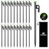 AVOFOREST 12Inch Heavy Duty Tent Stakes,20 PCS Tent Pegs Metal+Fluorescent Silicone Rings+ Storage Bag for Camping (20pcs)