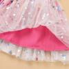 ABEHIK Toddler Girls Dresses Birthday Party Dress Baby Kids Bowknot Polka Dot Sequin Spaghetti Straps Tulle Tutu Princess Dress Pageant Holiday Cake Smash Photoshoot Dress Hot Pink 12-18M view 2