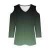 3/4 Length Sleeve Womens Tops Sexy Off The Shoulder Tops for Women Summer V Neck T-Shirt Solid Color/Graphic Tees 2025 Casual Clothes Business Dressy Top Trendy Going Out Shirts Boho Fashion Cute view 3