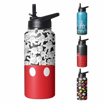 Cute Cartoon Tumbler with Top Handle and Straw Lid Gift for Boys Girls Water Bottle Travel Kettle Cup for Car Cold and Hot Stainless Steel Double Wall Insulated Mug (palm, 32oz)