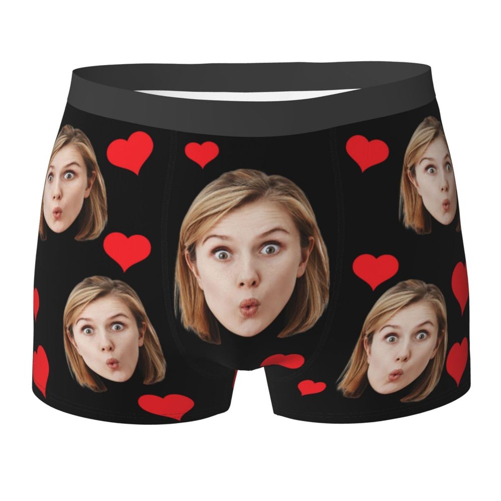 NineFit Basics Customized Boxers for Men Gifts for Birthday for Boyfriend Unique Custom Boxers with Face on Them Personalized Underwear XL-0.0006, X-Large, Style-6