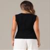 Allegra K Sweater Vest for Womens Summer Scoop Neck Top Button Sleeveless Ribbed Knitted Tank Top X-Small Black view 3