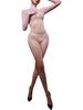 Alvivi Women's Oil Shiny Sheer Bodystockings Gloved Sleeve Back Zipper Jumpsuit Lingerie Nightwear Pink One Size view 1
