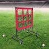 Baseball and Golf Hitting Net with Target Pockets 9 Zone, Baseball Training Equipment for Hitting Pitching Practice, Adjustable Height(48.42/45.27/42.12in), 4 Wheels view 4