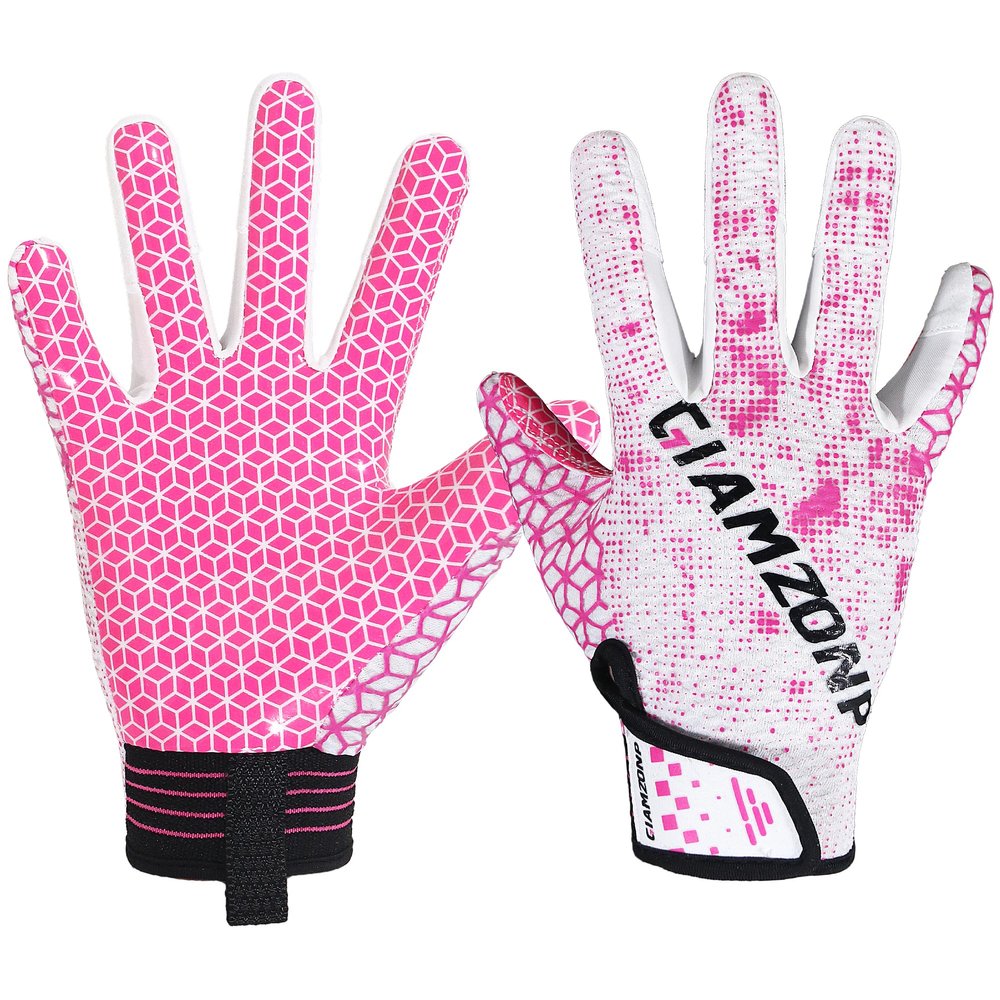 AIGEVTURE Youth Football Gloves Wide Receiver Best Gifts Kids Flag Football Receiving Gloves Boys Girls Pink Medium
