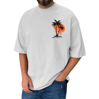 RTRDE Men Shirts Short Sleeve, Graphic Tees Print Short Sleeve T-Shirts Summer Casual Tee Top Shirts Mens Shirts (M, White)