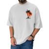 RTRDE Men Shirts Short Sleeve, Graphic Tees Print Short Sleeve T-Shirts Summer Casual Tee Top Shirts Mens Shirts (M, White) view 2