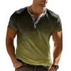 RTRDE Man Tshirts for Men, Casual Henley Shirt Button Short Sleeve Graphic T-Shirt Summer Tees Tops Mens Tees Clothes (L, Army Green) view 2