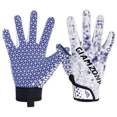 AIGEVTURE Youth Football Gloves Wide Receiver Best Gifts Kids Flag Football Receiving Gloves Boys Girls Blue X-Small