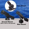 HiUmi Adjustable Black Fishing Rod Holder for Boat Kayak Swivel Side Mount Kits Tackle (RH40-4Pack) view 3