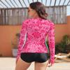 WOWENY Women Rash Guard Sleeveless Swim Shirts UPF 50 Sun Protection Swimsuit Top Bathing Suit No Bottom(A-Pink | Retro Print, X-Small) view 2