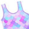 Girls Swimsuit One Piece UPF 50+ Floral Skirted Bathing Suit Modest Beach Swim Dress S458_PurpleScale_92/98 view 3