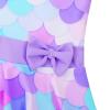 Girls Swimsuit One Piece UPF 50+ Floral Skirted Bathing Suit Modest Beach Swim Dress S458_PurpleScale_92/98 view 4