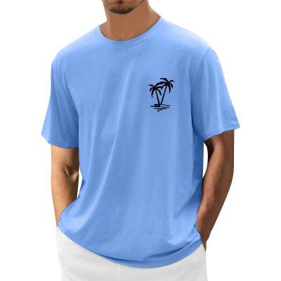 RTRDE Mens T'shirts, Muscle T-Short Sleeve Bodybuilding Gym Tee Fashion Workout Tshirts Plain T Men Workout Clothes Shirts (S, Sky Blue)