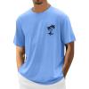 RTRDE Mens T'shirts, Muscle T-Short Sleeve Bodybuilding Gym Tee Fashion Workout Tshirts Plain T Men Workout Clothes Shirts (S, Sky Blue) view 1