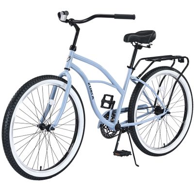 ZUKKA 26 Inch Beach Cruiser Bike, Single Speed Cruiser Bike with Coaster Brake, Blue