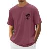 RTRDE Workout Shirts for Men, Muscle T-Shirt Short Sleeve Bodybuilding Gym Tee Fashion Workout Tshirts Men Tees Shirts (XXL, Wine) view 1