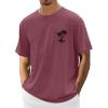 RTRDE Workout Shirts for Men, Muscle T-Shirt Short Sleeve Bodybuilding Gym Tee Fashion Workout Tshirts Men Tees Shirts (XXL, Wine) view 2