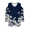 3/4 Length Sleeve Womens Tops Sexy Off The Shoulder Tops for Women Summer V Neck T-Shirt Solid Color/Graphic Tees 2025 Casual Clothes Business Dressy Top Trendy Going Out Shirts Boho Fashion Cute view 3