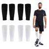 Ukontagood 4 Pairs Leg Sleeves for Soccer Socks, Shin Guard Sleeves to Accompany Anti-Slip Socks, Soccer Sleeve Socks for Youth Adults (White+Black) view 1