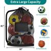 Hoiny Extra Large Soccer Ball Bag, 40" x 30" Drawstring Mesh Ball Bag with Pocket, Heavy Duty Sport Net Sack for Coaches, Storage Bag for Basketball, Volleyball, Gym Equipment, Swimming Gear (2) view 2