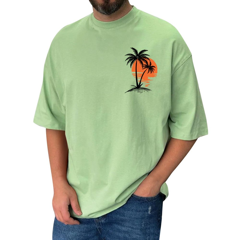 RTRDE Shirt, Graphic Tees Print Short Sleeve T-Shirts Summer Casual Tee Top Shirts Men Tees Workout Crew Shirts (S, Mint Green)