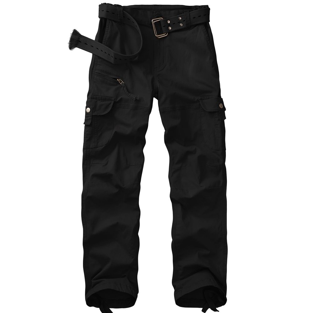 mosingle Women's Cotton Casual Military Cargo Hiking Combat Work Pants with Pocket#2087-Black-12