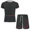 NineFit Basics today 2024 Mens Casual 2 Piece Outfits Summer Fashion Gradient Color Short Sleeve Athletic Shirt and Drawstring Shorts Sweatsuit prime of day deals today 2024 men Black 5X view 4