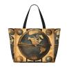 SDEGTHO MDATT Ancient World Globe Beach Bags for Women, Large Beach Tote Bags Beach Bag with Zipper Swim Pool Bag view 3