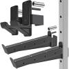 Kipika Safety Spotter Arms and J-Hooks for 2" x 2" Power Racks with 5/8" or 1" Hole - Heavy Duty Barbell Holders and Catches with Rubber Pads - Power Rack Attachments for Squat, Bench Press and More view 1