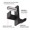 Kipika Safety Spotter Arms and J-Hooks for 2" x 2" Power Racks with 5/8" or 1" Hole - Heavy Duty Barbell Holders and Catches with Rubber Pads - Power Rack Attachments for Squat, Bench Press and More view 2