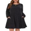 BELAROI Sweater Dress Plus Size Dresses for Curvy Women Long Sleeve Crew Neck Casual Tunic Fall Winter Oufits Pockets (5X, Dark Gray) view 1