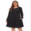 BELAROI Sweater Dress Plus Size Dresses for Curvy Women Long Sleeve Crew Neck Casual Tunic Fall Winter Oufits Pockets (5X, Dark Gray) view 2
