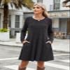 BELAROI Sweater Dress Plus Size Dresses for Curvy Women Long Sleeve Crew Neck Casual Tunic Fall Winter Oufits Pockets (5X, Dark Gray) view 3